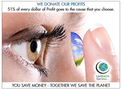 We donate our profits when selling contact lenses